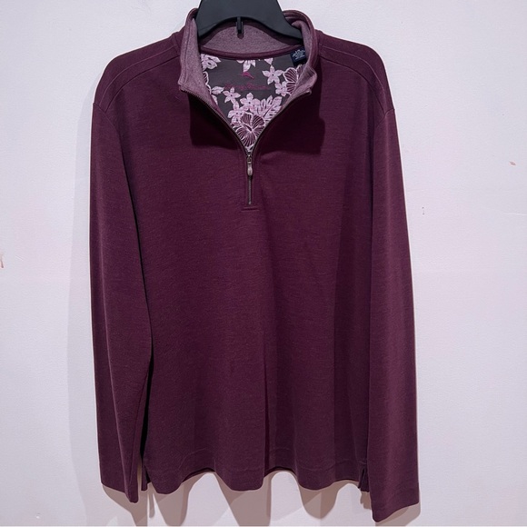 Tommy Bahama Men's Burgundy Zip-Up Sweater - Picture 1 of 5